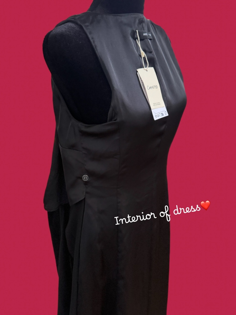 NWT- Mango! Womens Black and white wrap dress, slimming and timeless size small - Picture 9 of 13